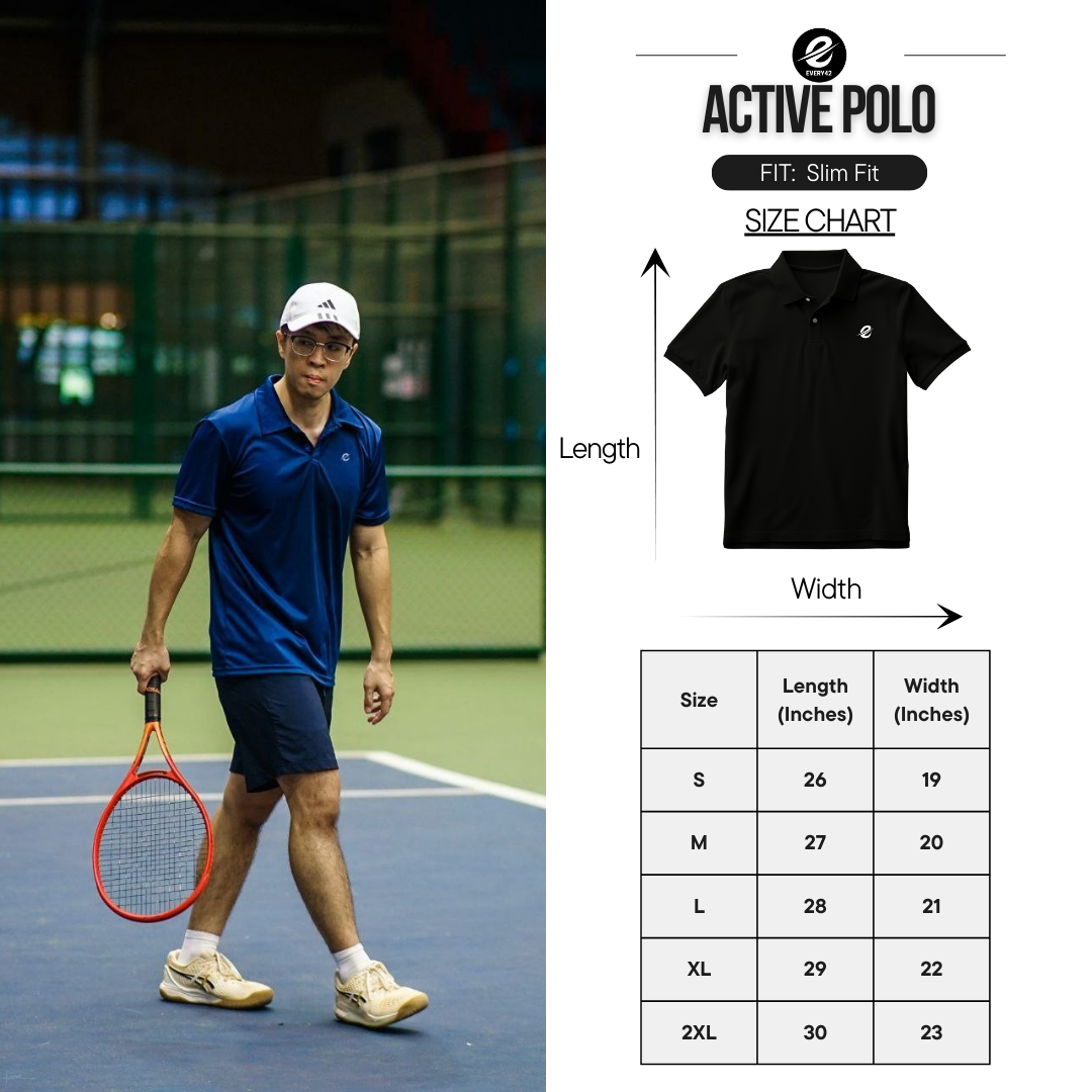 Slim Fit Active Polo with E42 Logo