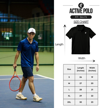 Slim Fit Active Polo with E42 Logo
