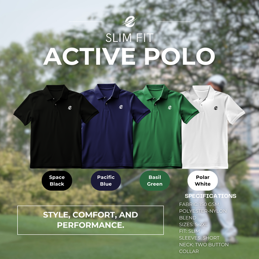 Slim Fit Active Polo with E42 Logo