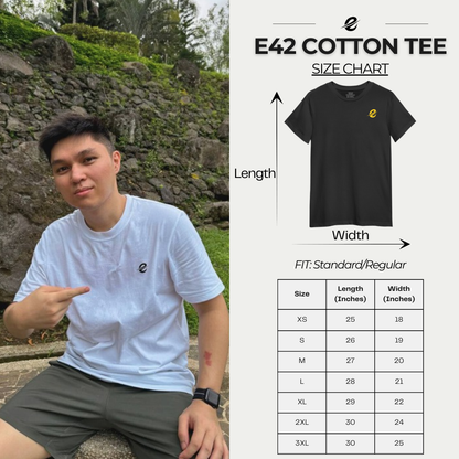 Regular Fit EVERY42 Cotton Tee with E42 Logo